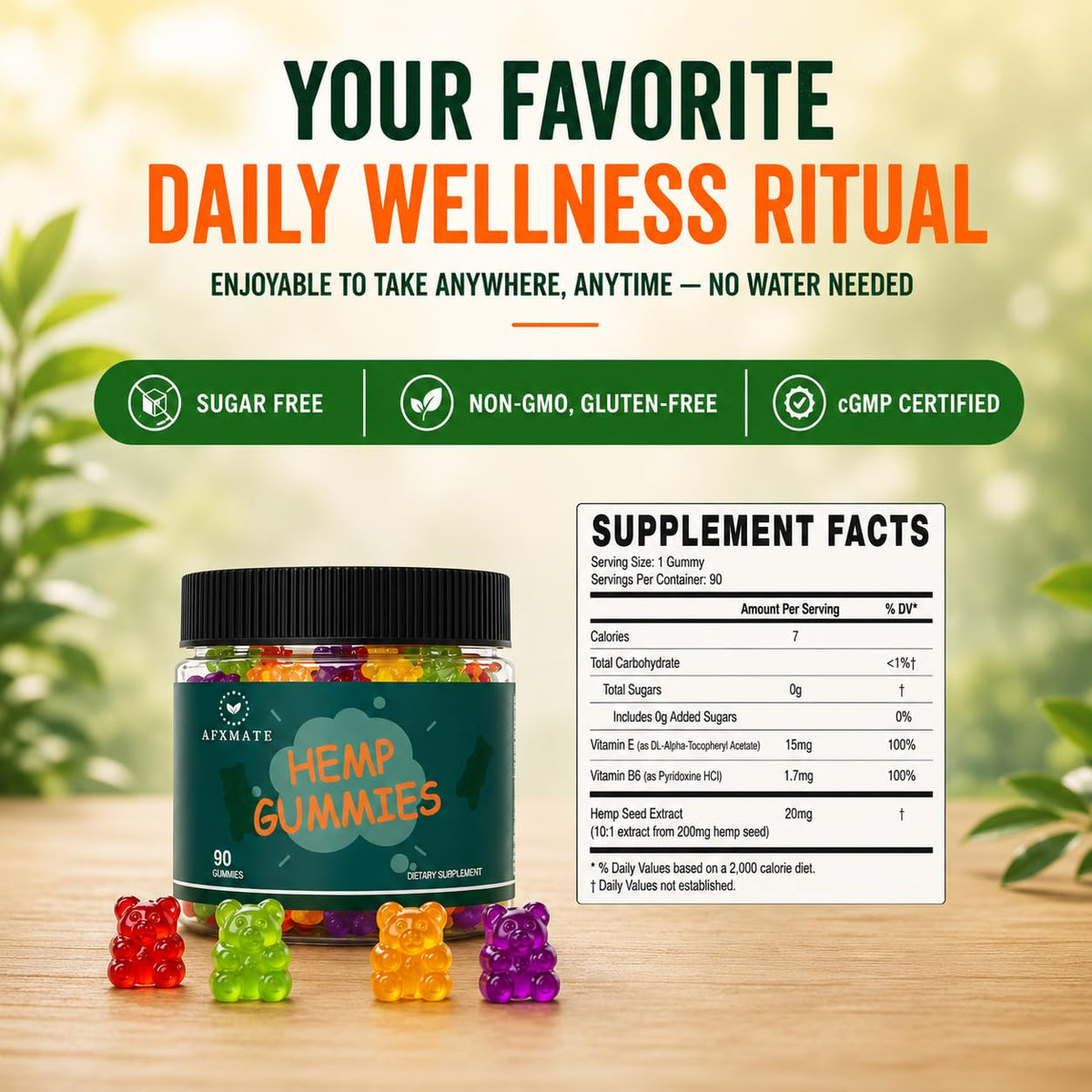 Hemp Gummies Fruit Flavored 90 Gummies M630