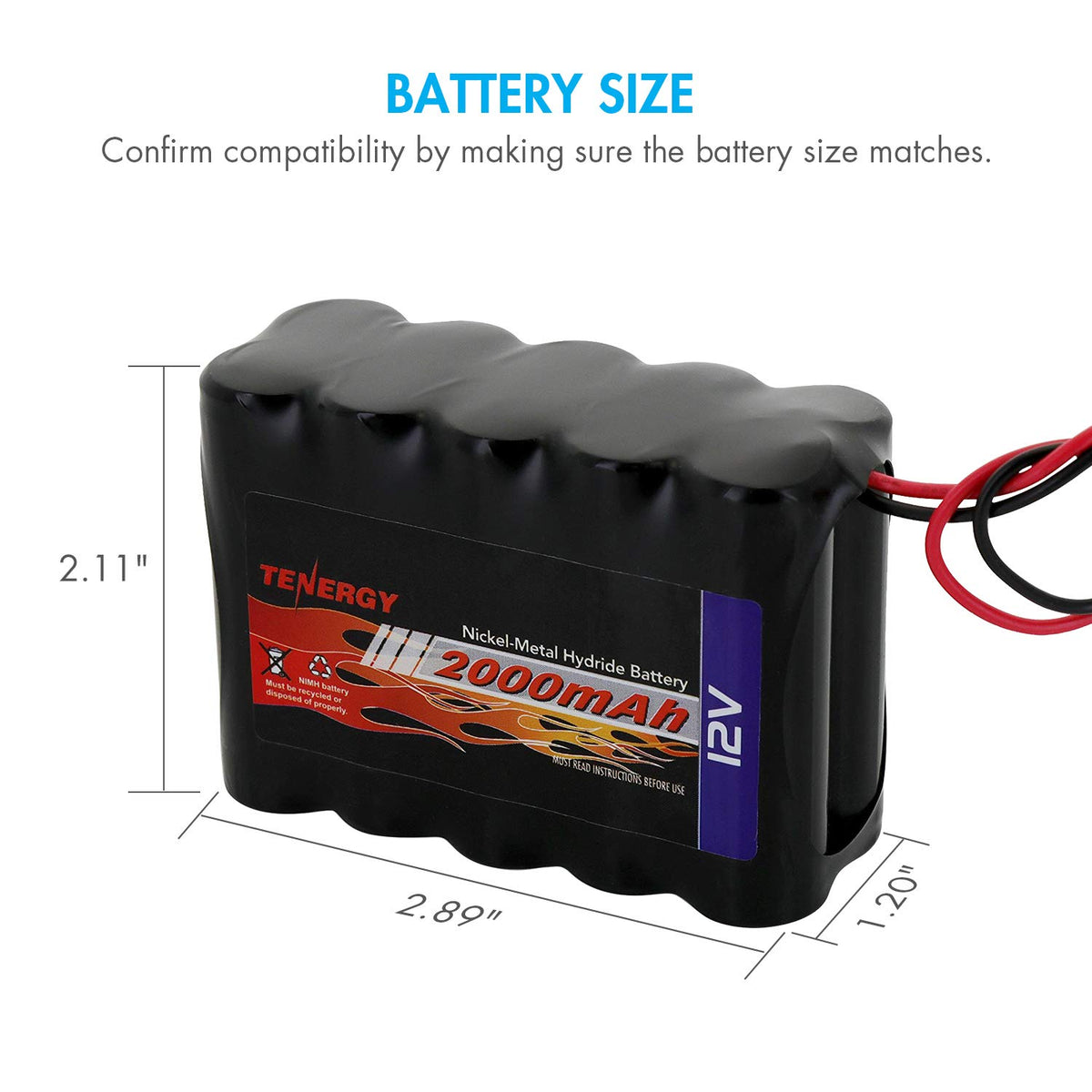12V 2000mAh NiMH Rechargeable Battery Pack C186877