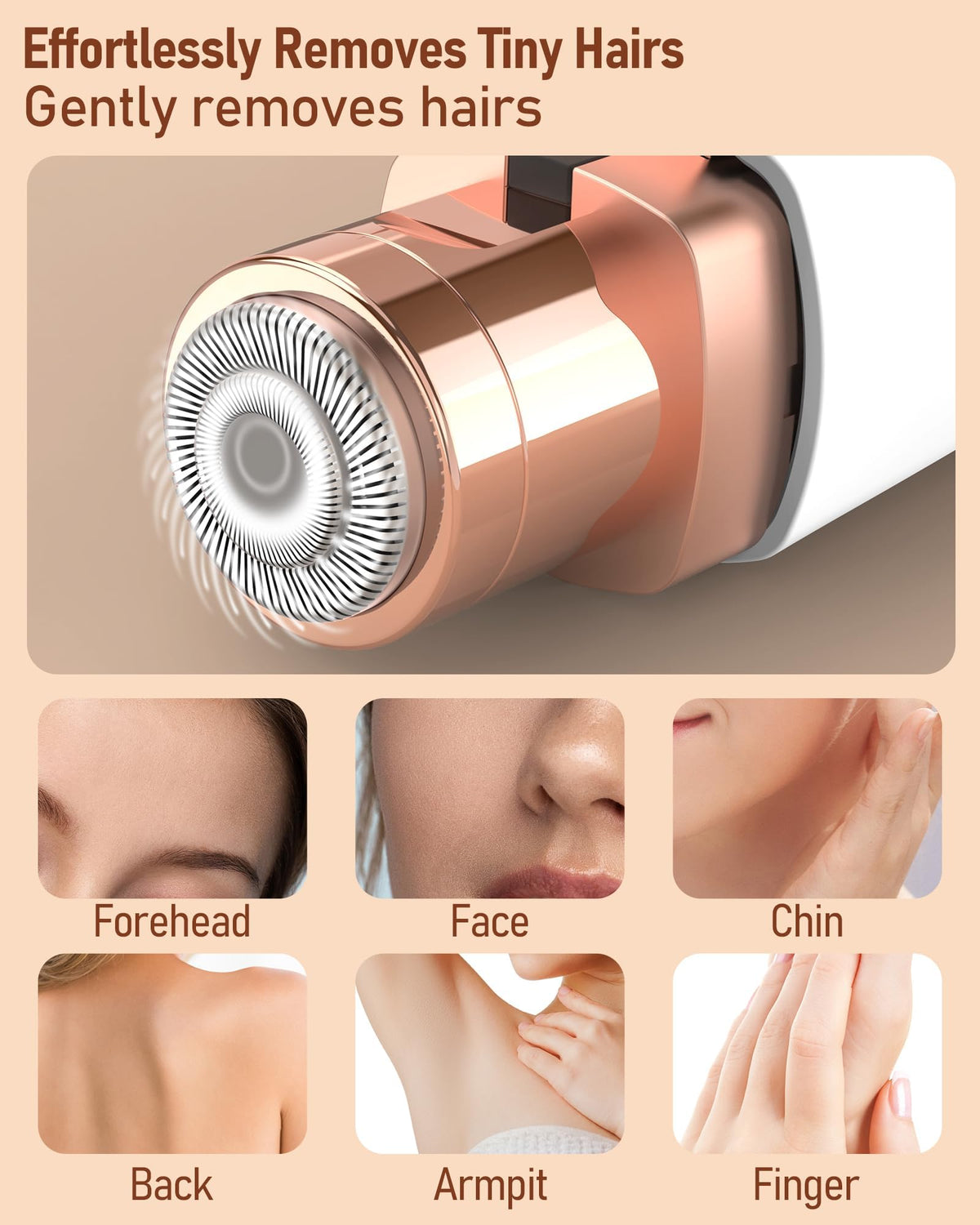 2 in 1 Rechargeable Eyebrow Trimmer Facial Hair Remover with LED Light R418036