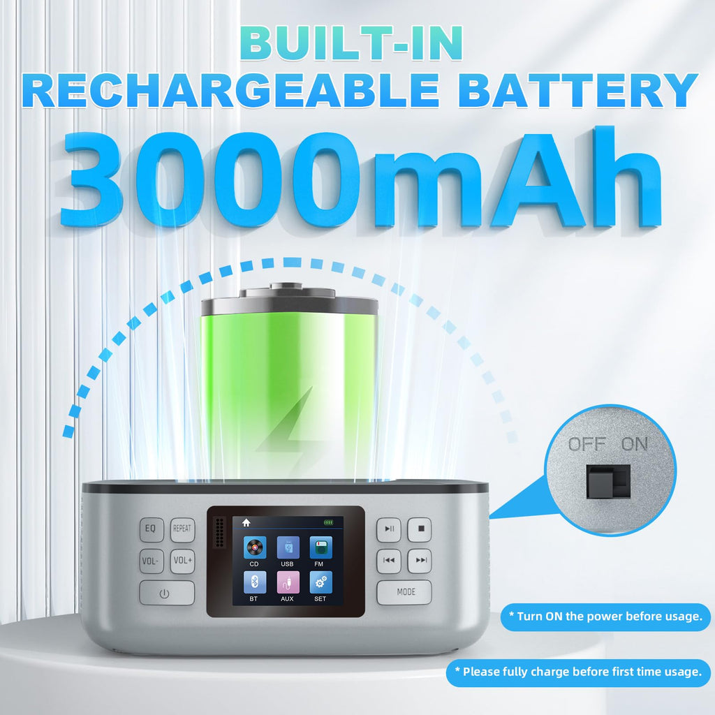 Portable CD Player with Bluetooth and LCD Screen P4827