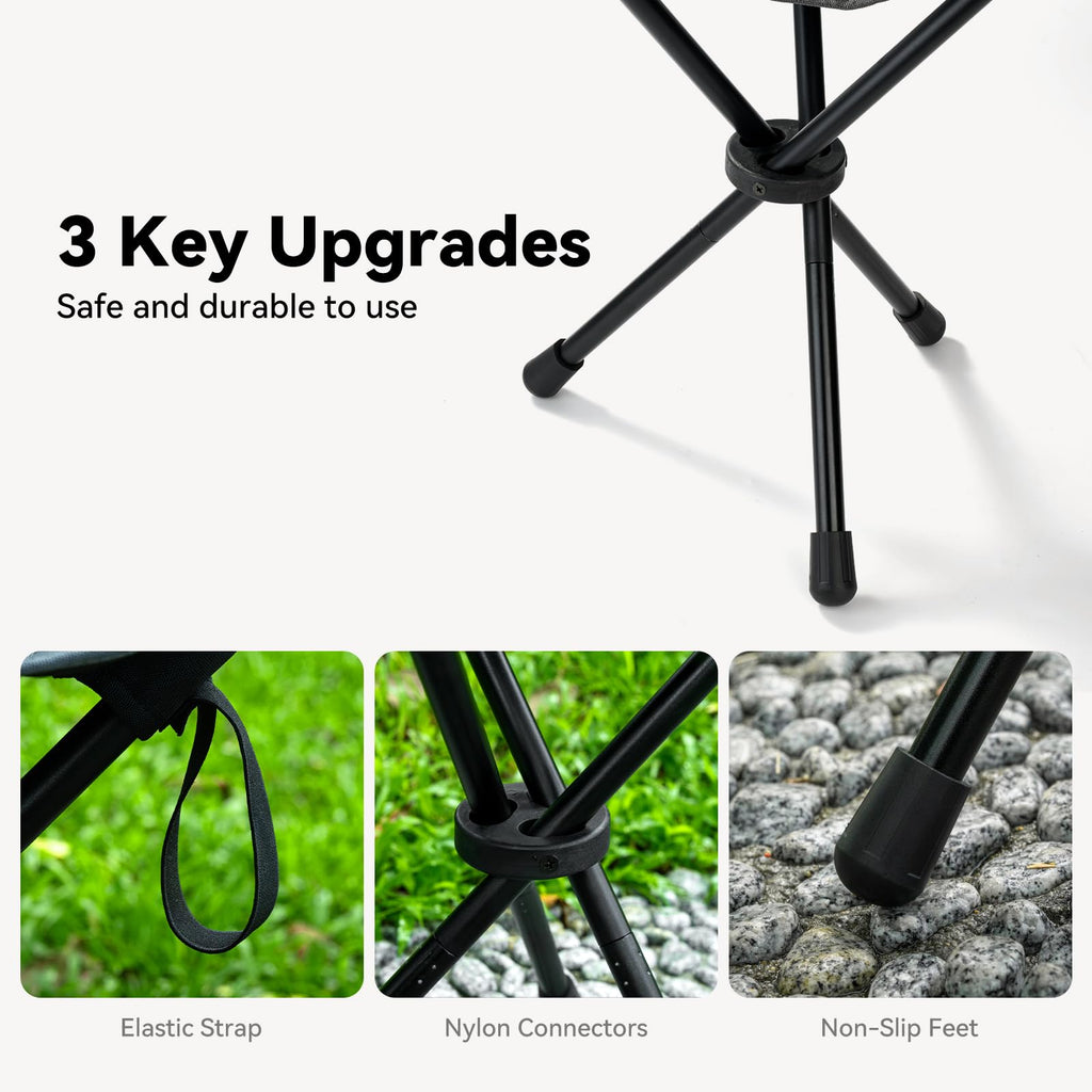 18"×14.5" Aluminum Alloy Folding Camping Stool, Black M124137