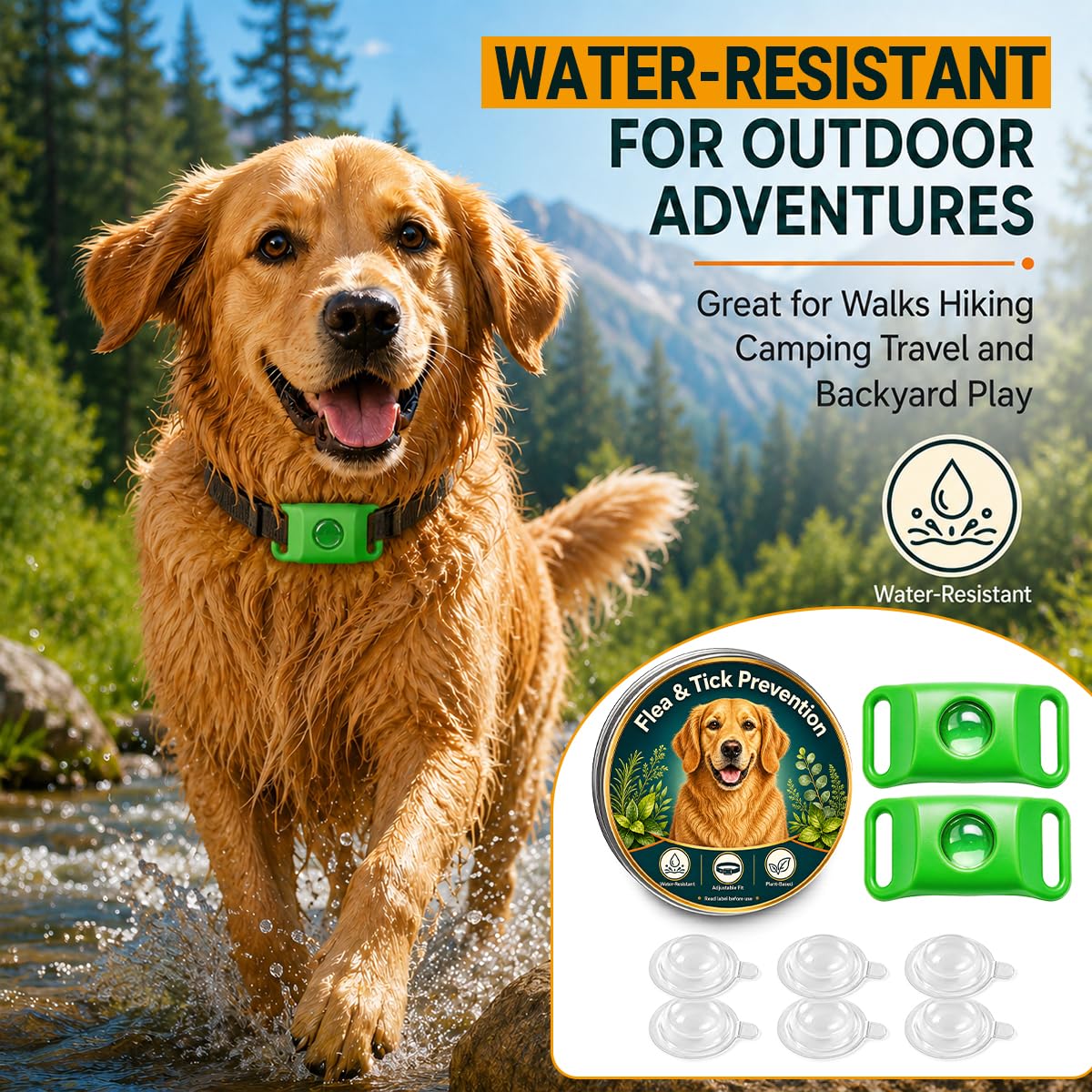 Flea and Tick Prevention Pendant for Dogs with 2 Pendants and 6 Refills Z431815