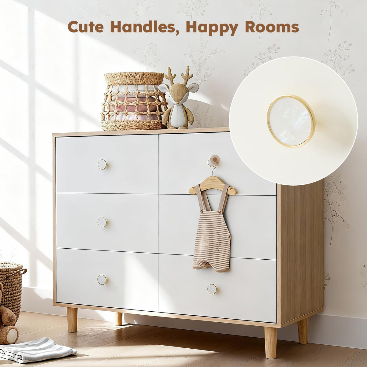 White 6 Drawer Baby Dresser Y481