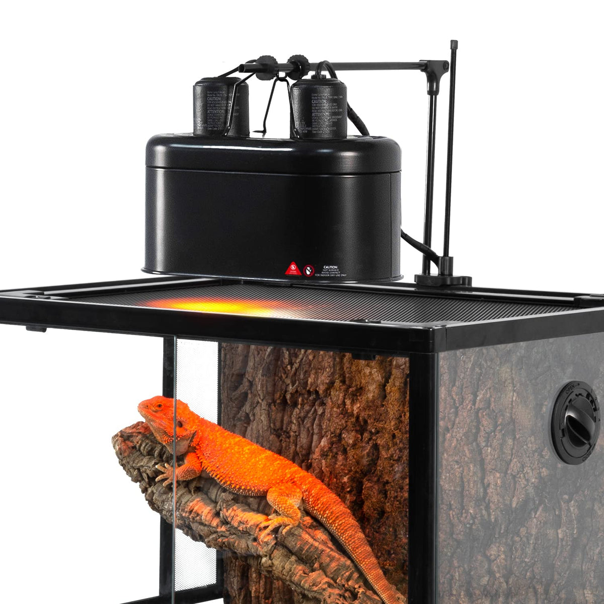 Dual Reptile Light Fixture Heat Lamp Combo Pack 100W UVA UVB Basking Spot Bulb Ceramic Heat Emitter V395