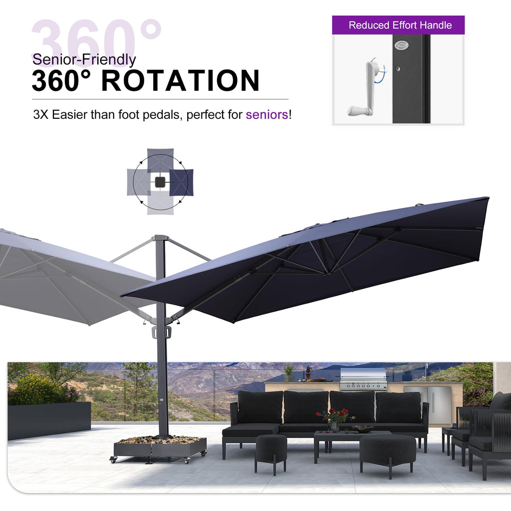 13' X 13' Navy Blue Cantilever Patio Umbrella L878