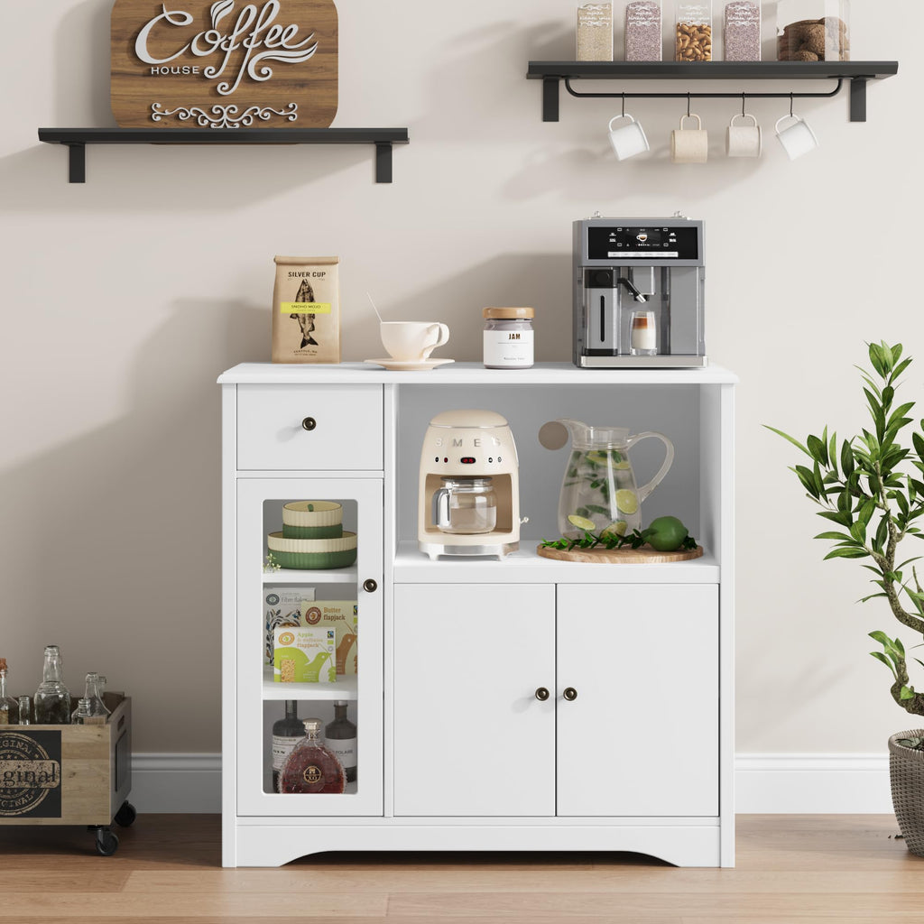 White Microwave Cabinet L910817