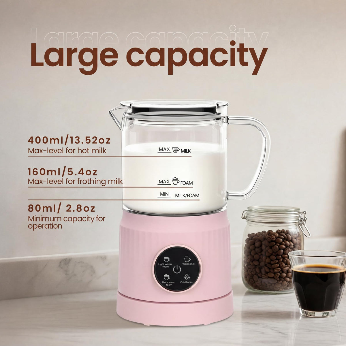 4-in-1 Electric Milk Frother and Steamer Q8807