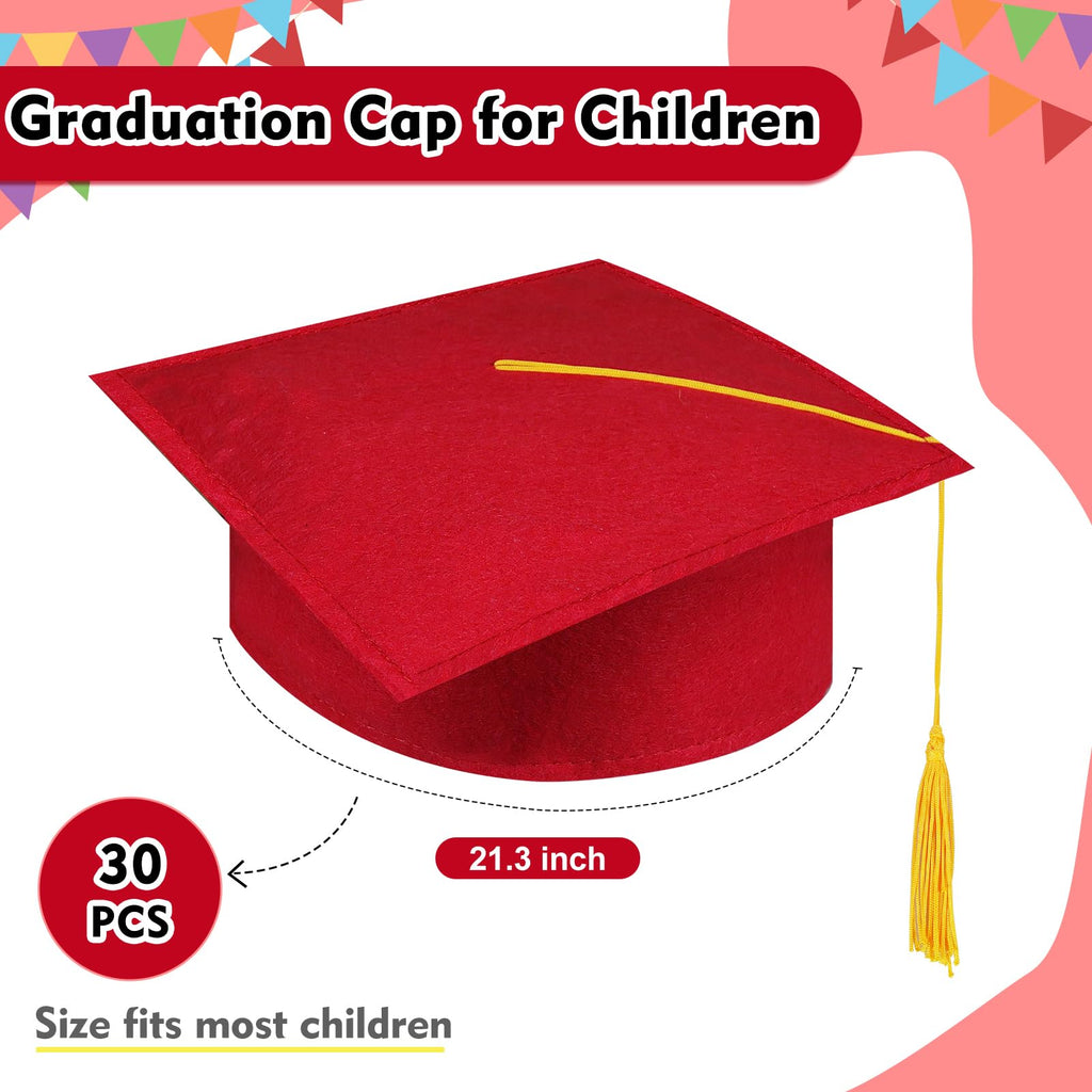 30 Pcs Child Size Felt Graduation Caps Y735452