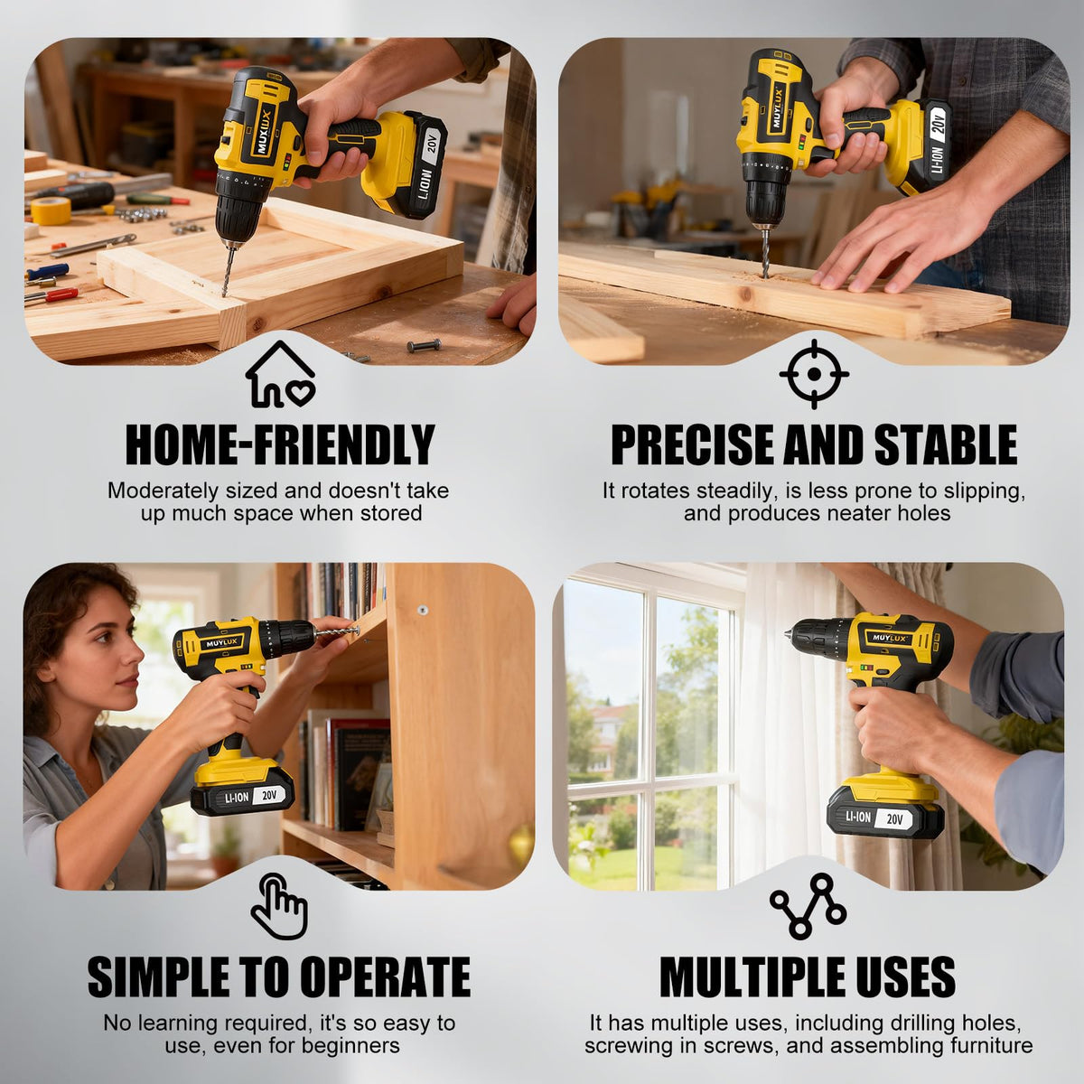 Cordless Drill Set 70PCS with Battery and Charger V748924
