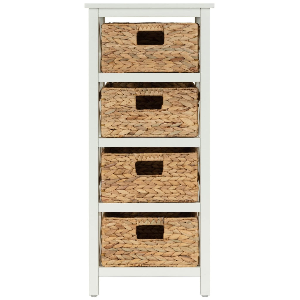 4 Tier X-Side Storage Cabinet White U9792