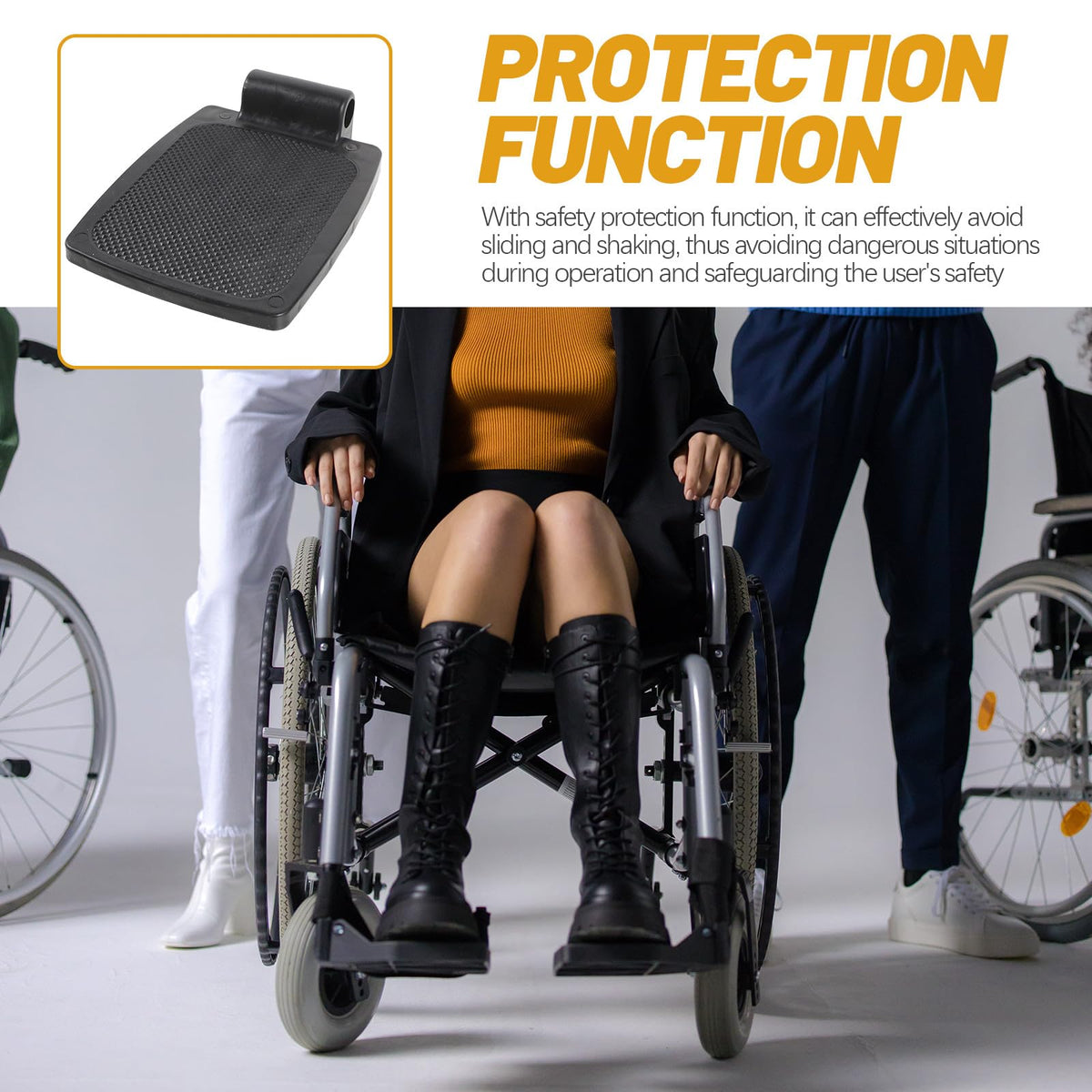 Wheelchair Footrest Pair Plastic Footplates R5676