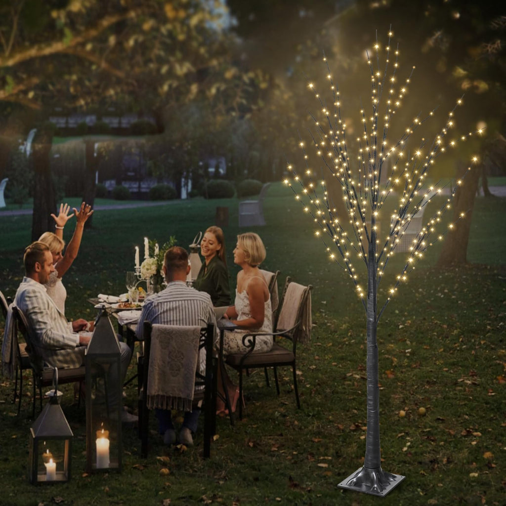 5FT Lighted Birch Tree with 400 LED Warm White Lights U528