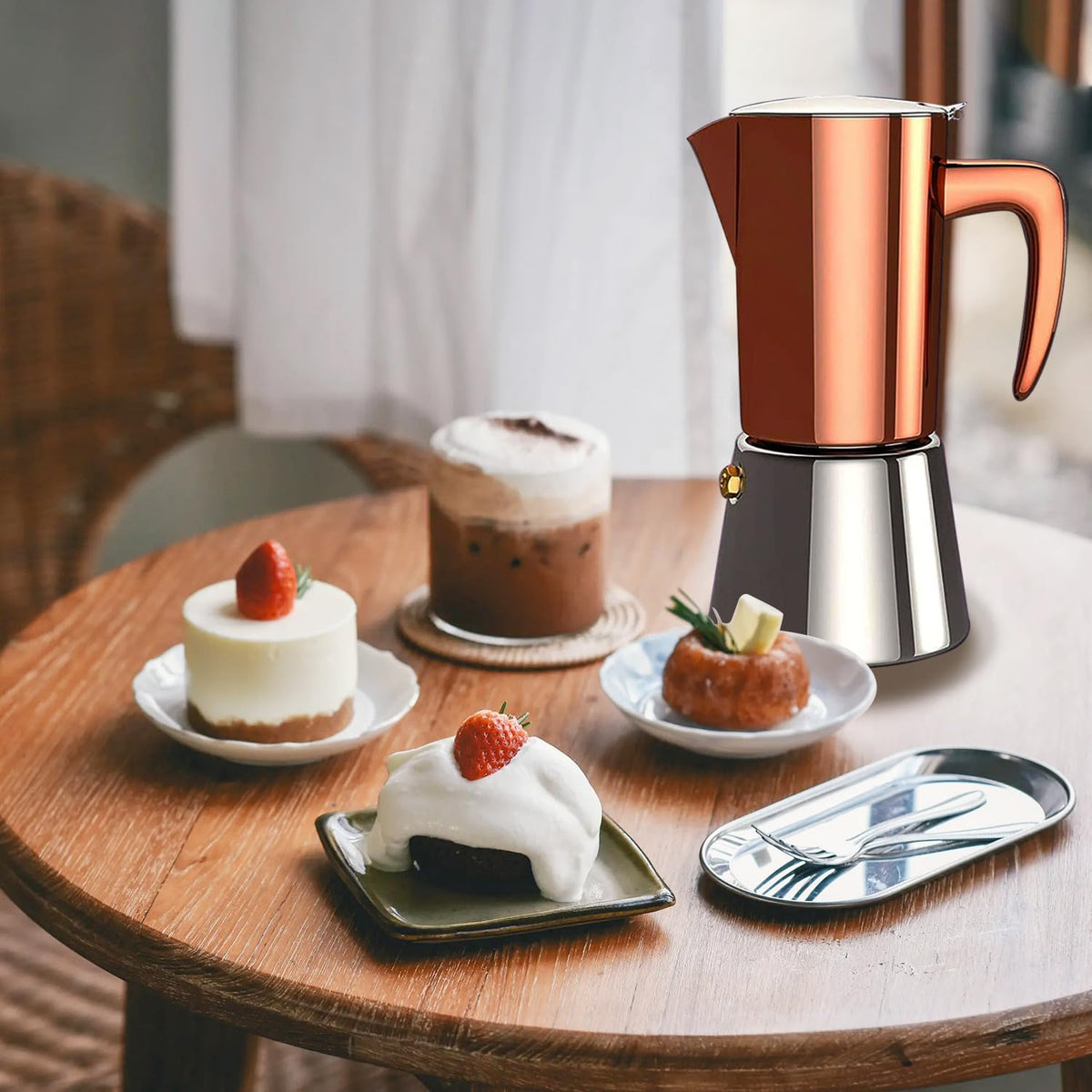 Stainless Steel Moka Pot Espresso Maker 6 Cups S696281
