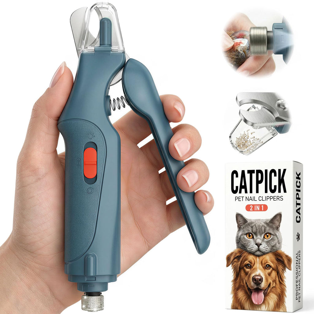2-in-1 Cat & Dog Nail Clippers with Grinder and LED Lights W1043