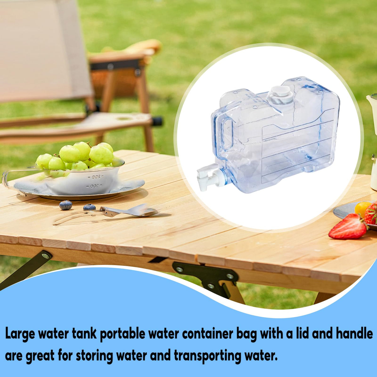 5.7L Portable Water Container with Lid and Handle A31224