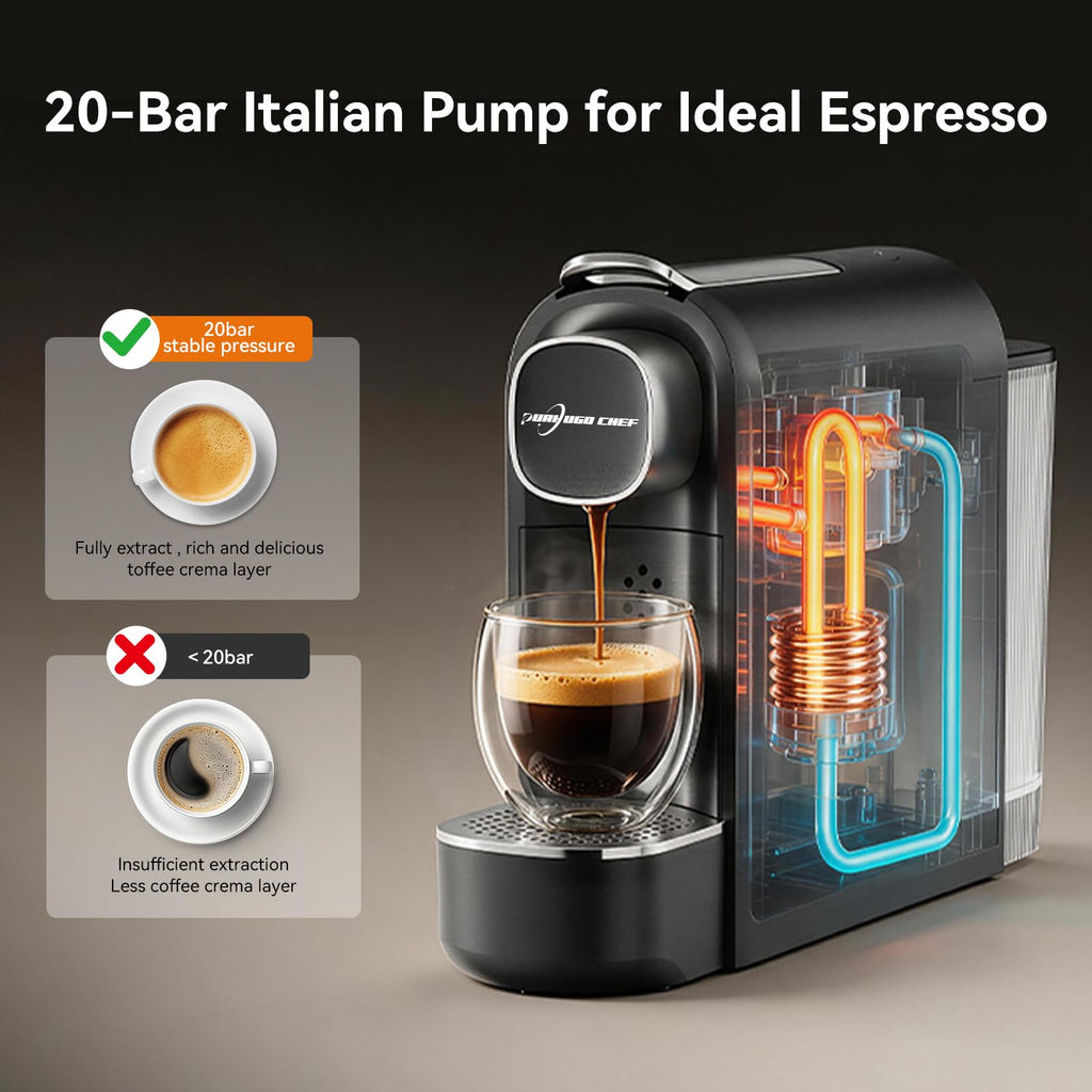 Black Single Serve Espresso Coffee Machine with Removable Tank F468087