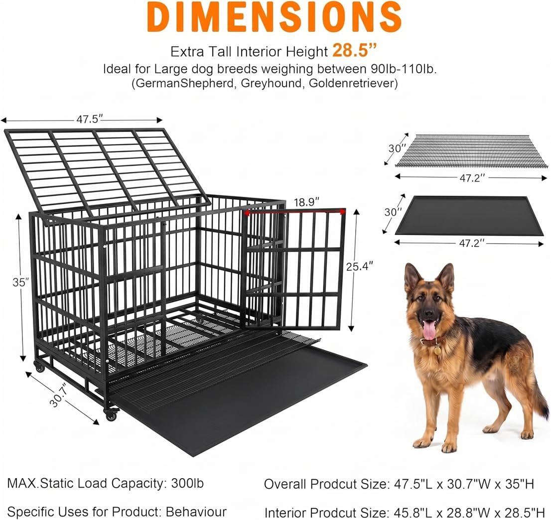 48" Heavy Duty Dog Crate O670639