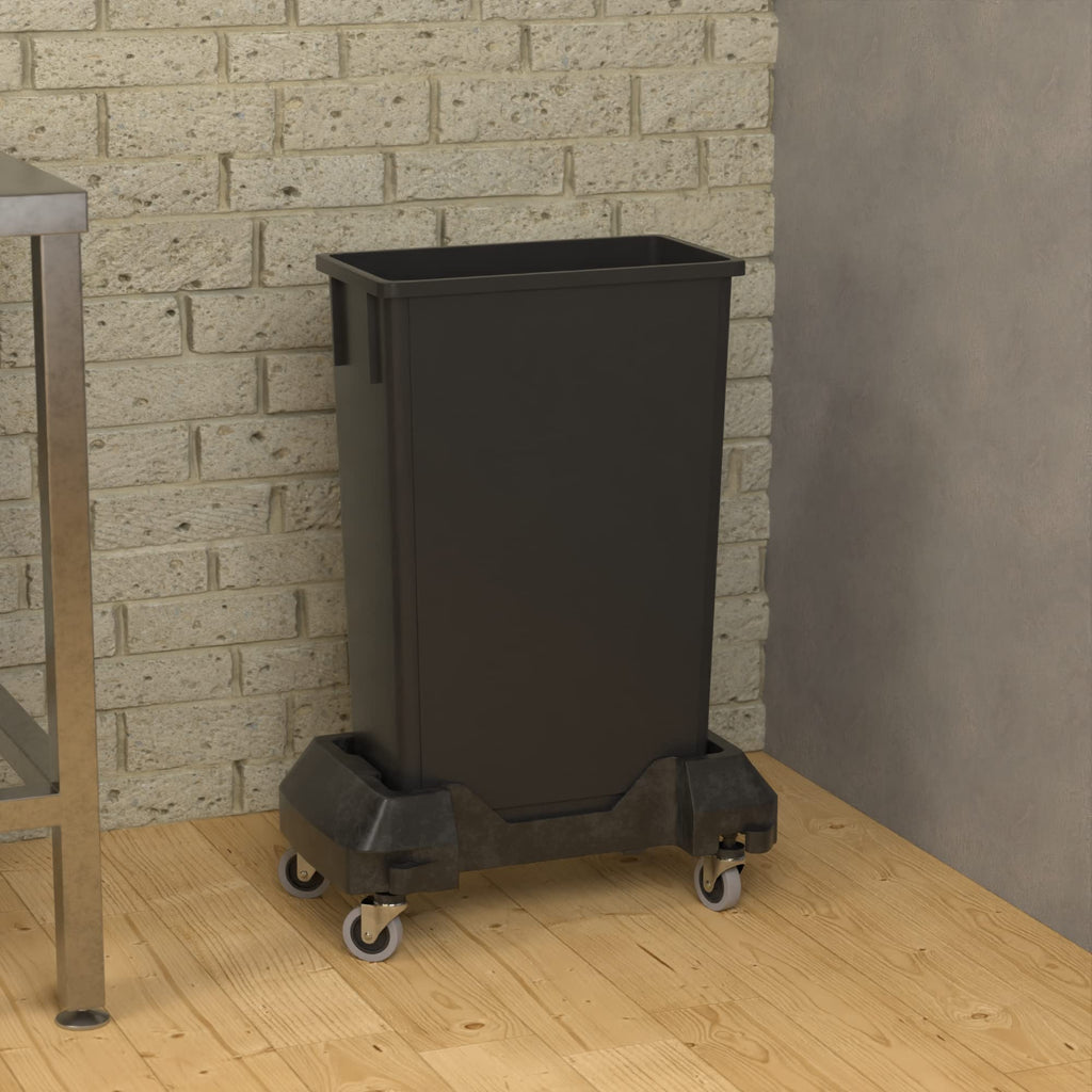 23 Gallon Black Trash Can with Dolly C181