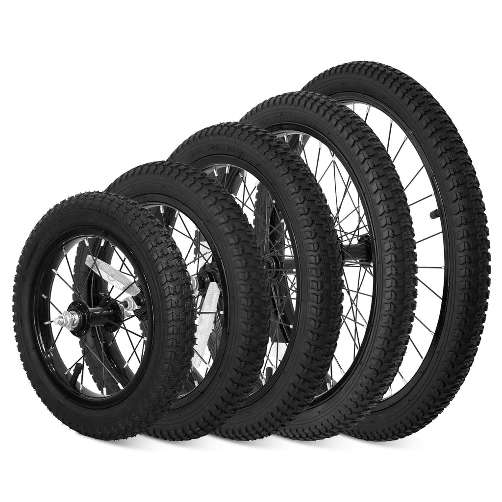 Kids Bike Front Wheels Replacement with Solid Air Rubber Tire and Inner Tube J1869