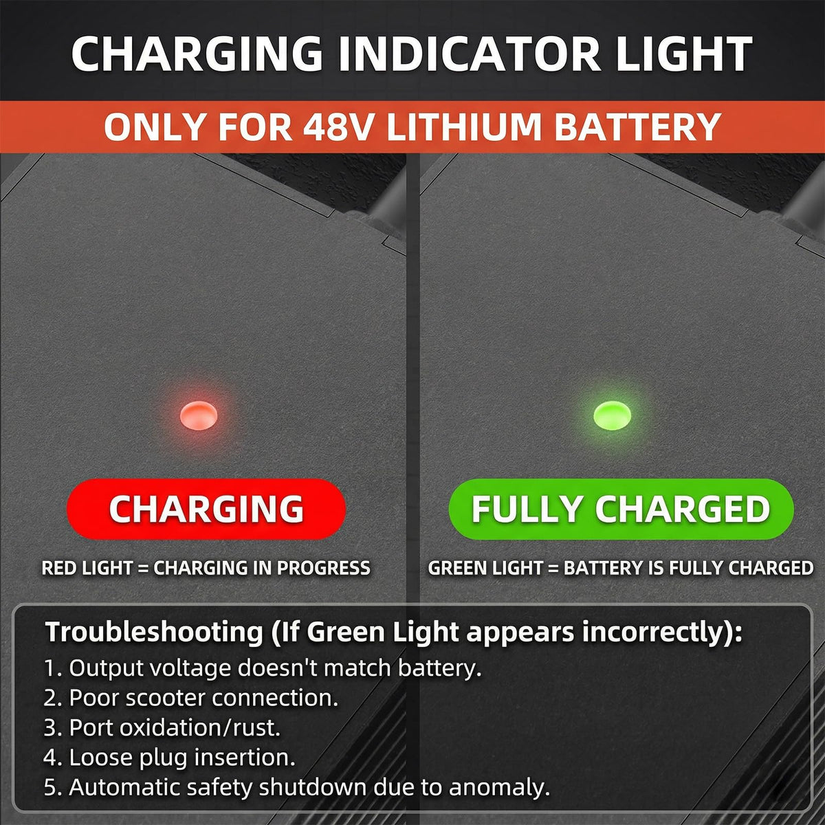 54.6V 2A Electric Bike Charger for 48V Lithium Battery R389