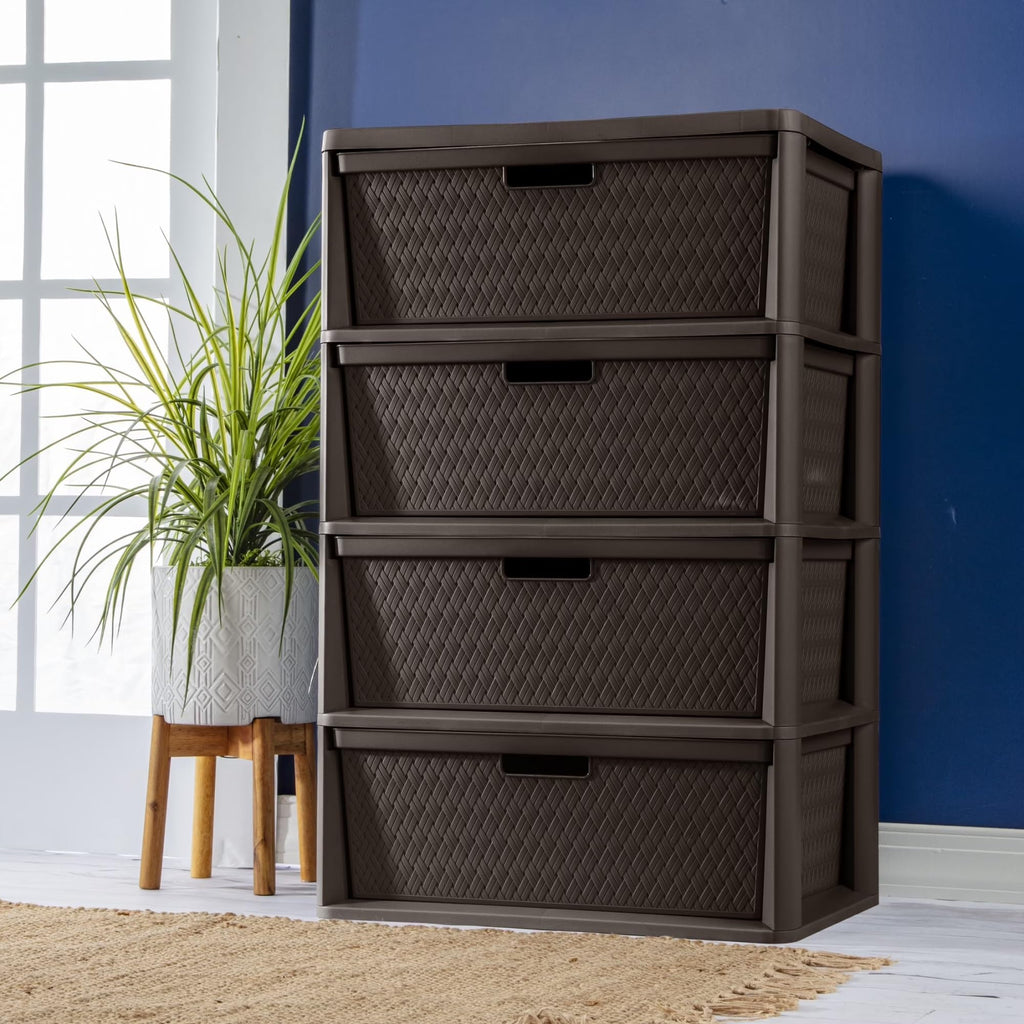 Gray Plastic 3-Drawer Storage Tower with Bins W687074