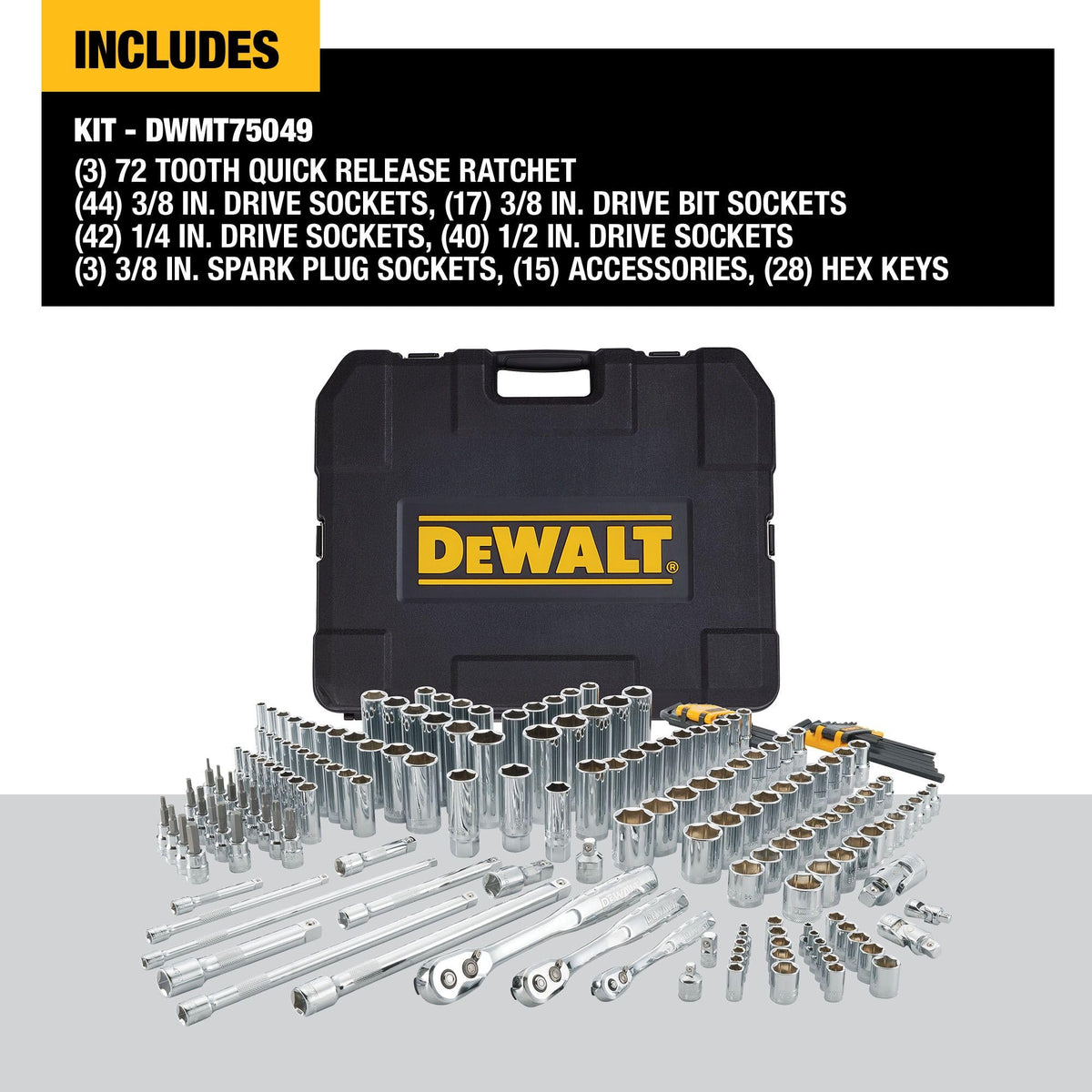 192 Pcs. Mechanics Tool Set, SAE and Metric Socket Wrench Set V7712