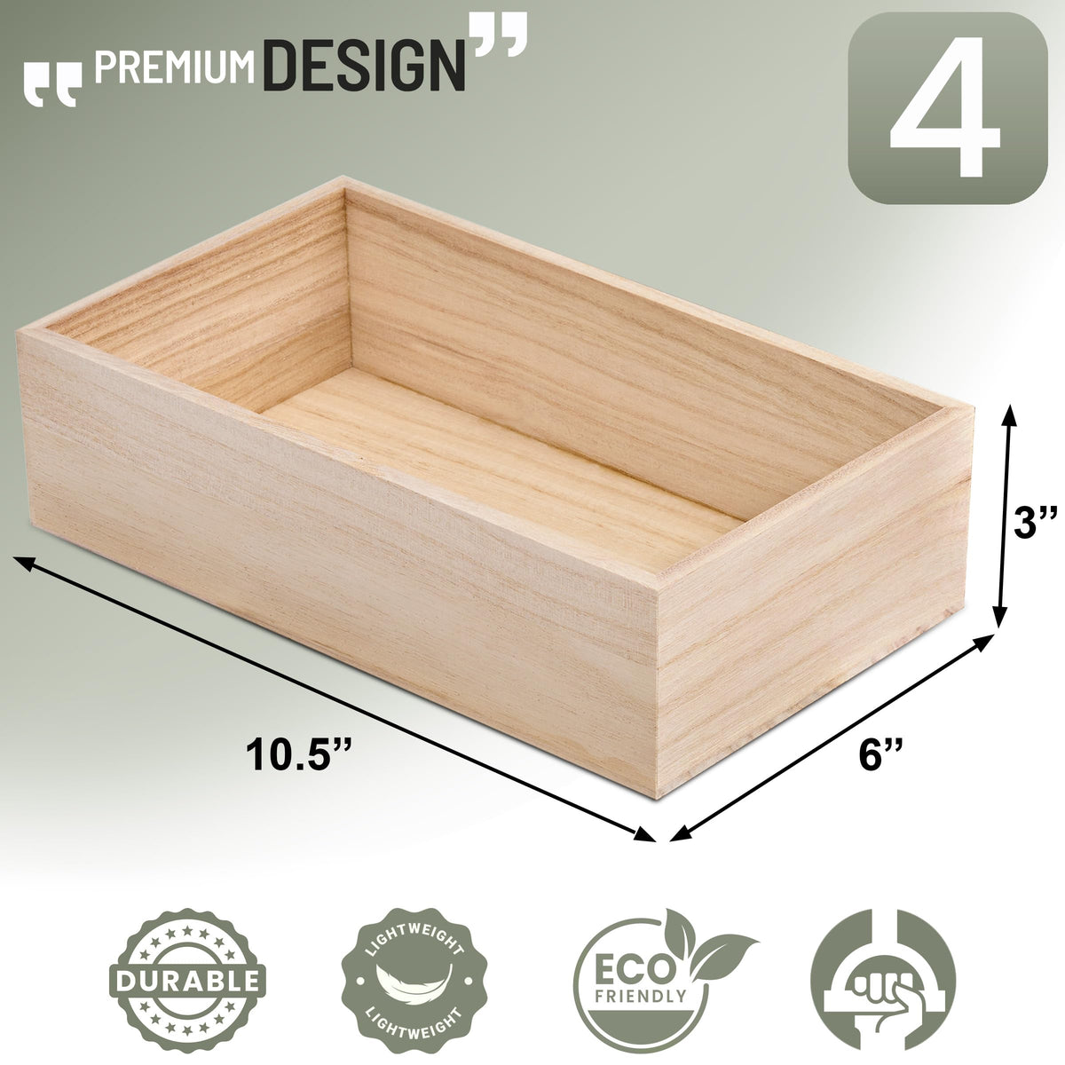 Unfinished Wooden Boxes 4 Pack B127