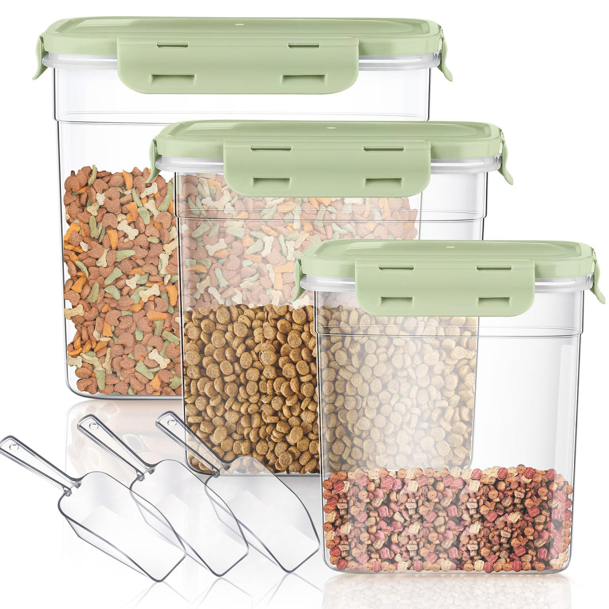 6 Pcs Dog and Cat Food Storage Containers with 2 Scoops N982