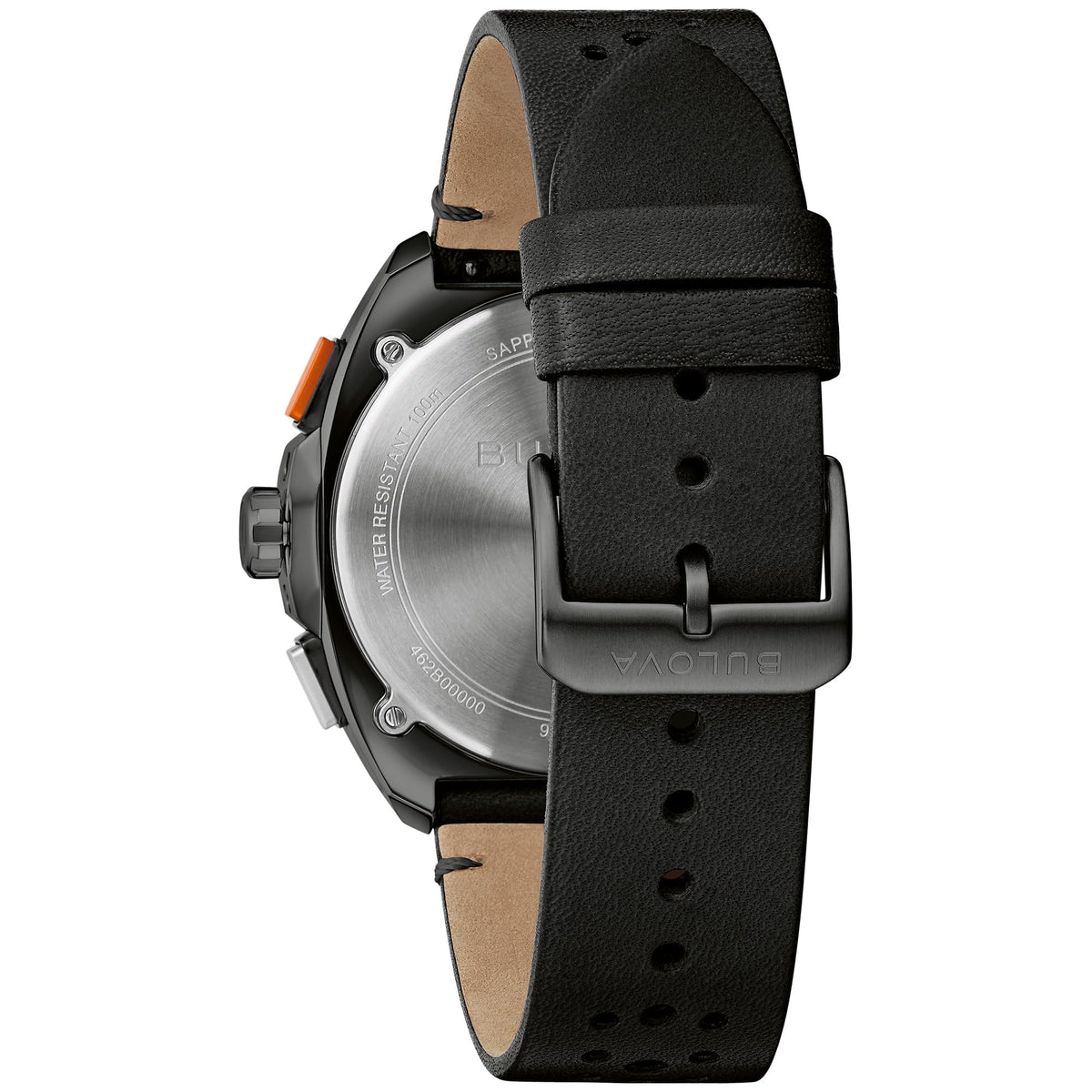 Black Leather Chronograph Watch 42mm S469141