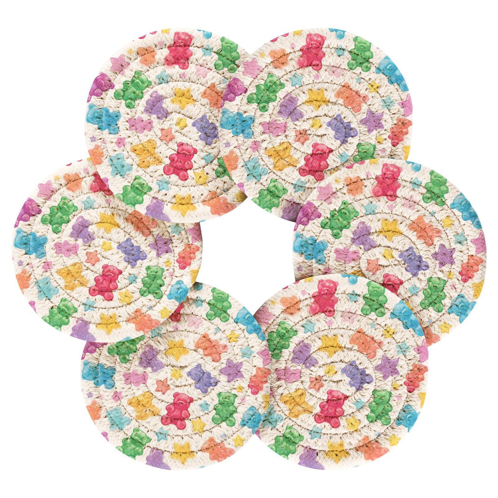 Coasters Set of 6 Colorful Gummy Bears Stars R85634