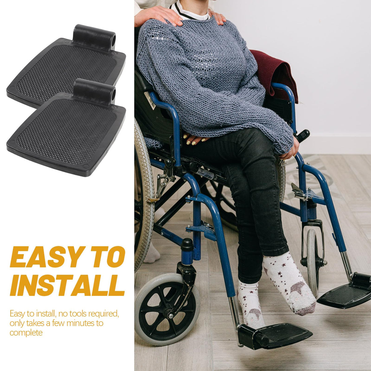 Wheelchair Footrest Pair Plastic Footplates R5676