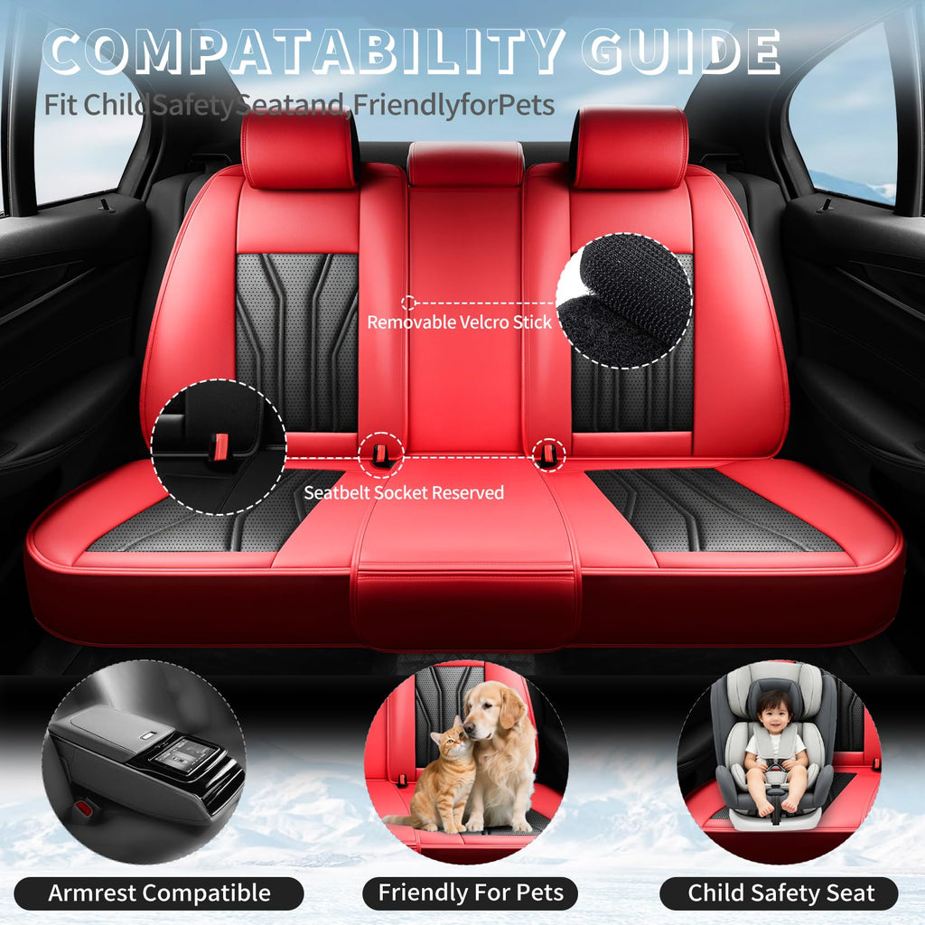 Red Black Car Seat Covers X900231