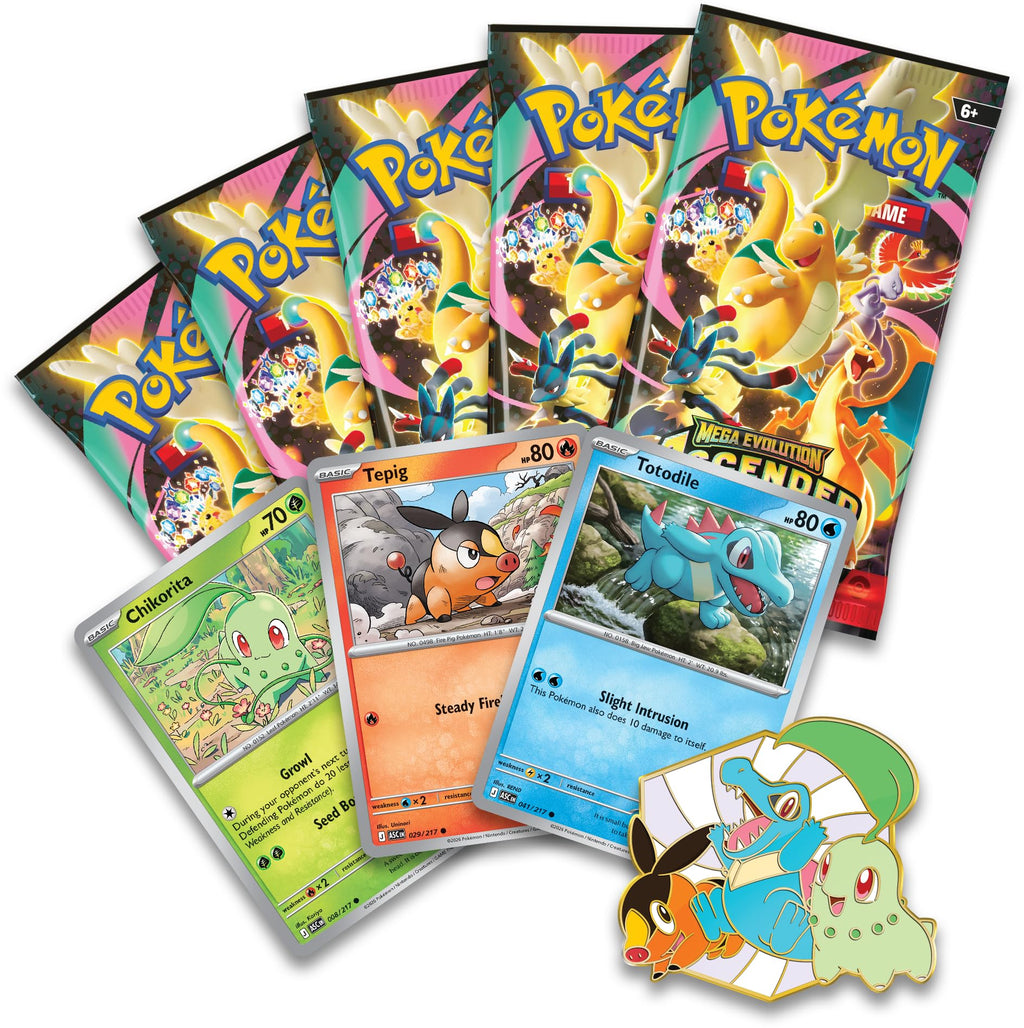 Pokémon TCG 3 Foil Promo Cards 1 Deluxe Pin & 5 Booster Packs S675503