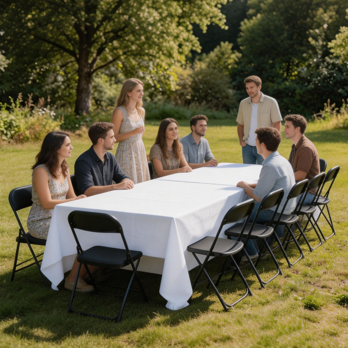 Plastic Folding Chairs Set of 10 X106