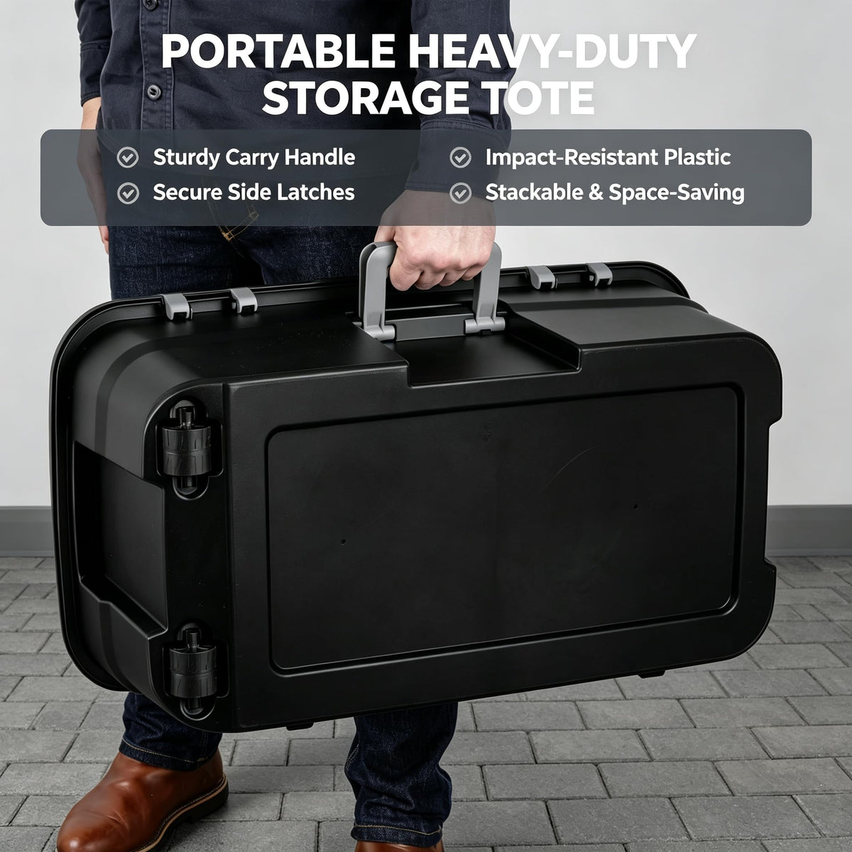 Black 22 Gallon Lockable Wheeled Storage Trunk E5617