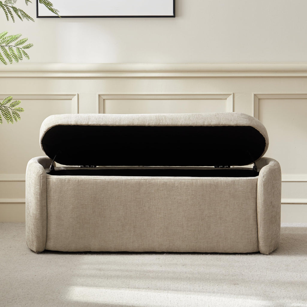 Khaki Upholstered Storage Bench C91280