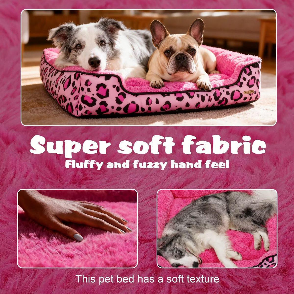 Washable Dog Bed Pink S Size J11297