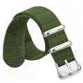 Nylon Watch Band with Stainless Steel Silver Buckle K254