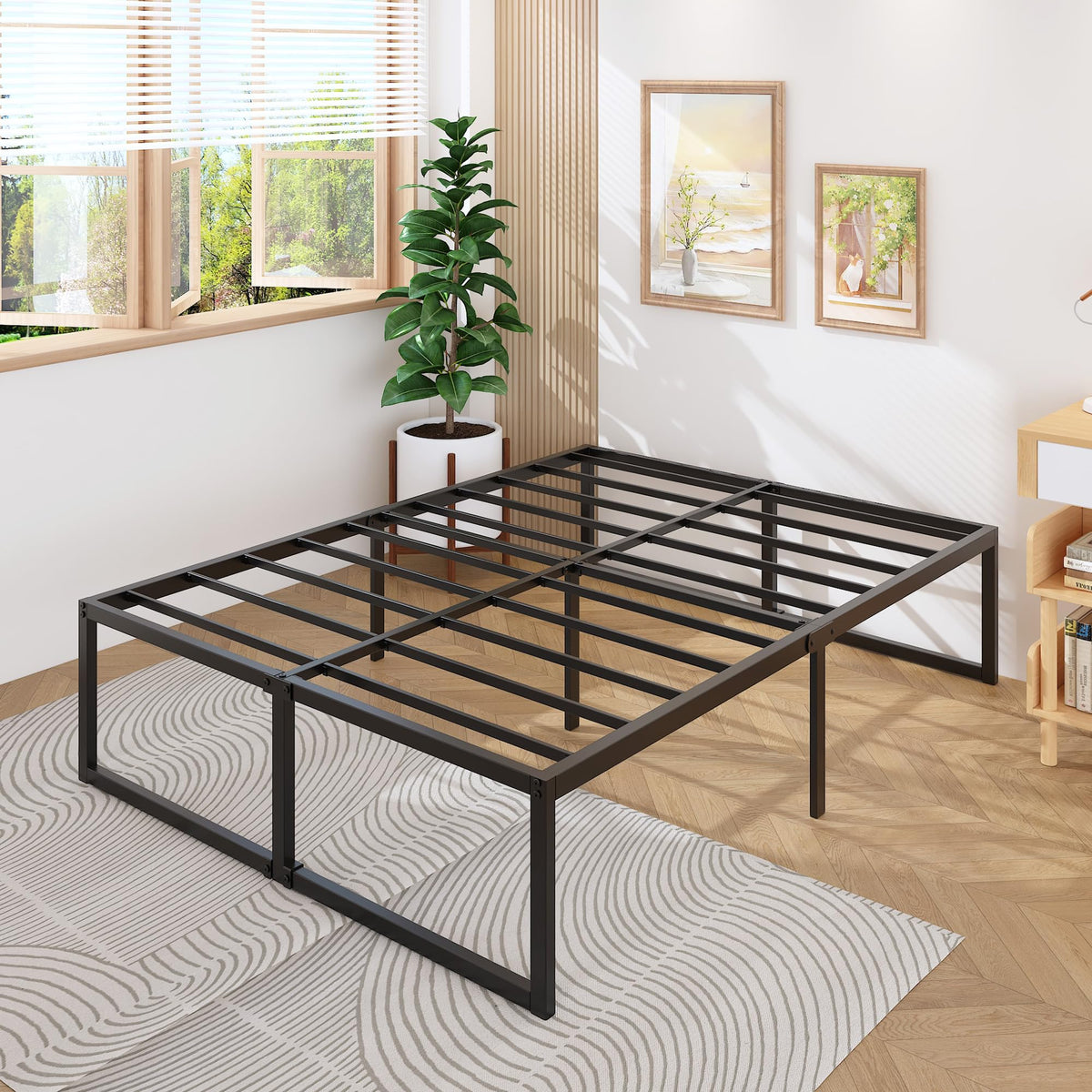 Queen Bed Frame 18 Inch with Steel Slat Support T337