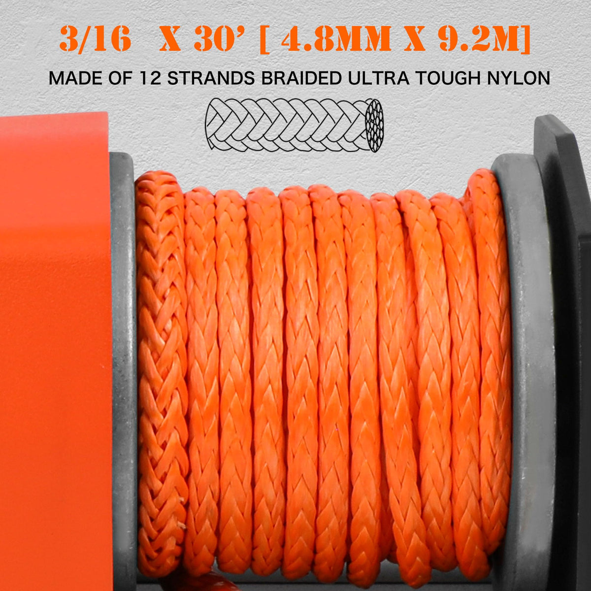 2500 lb Electric Winch 30ft Synthetic Rope 12V DC R3145