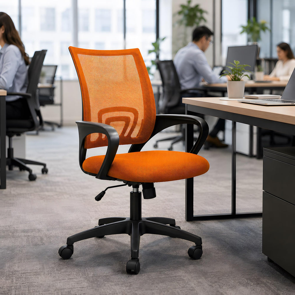 Orange Mesh Ergonomic Office Chair with Lumbar Support B3362