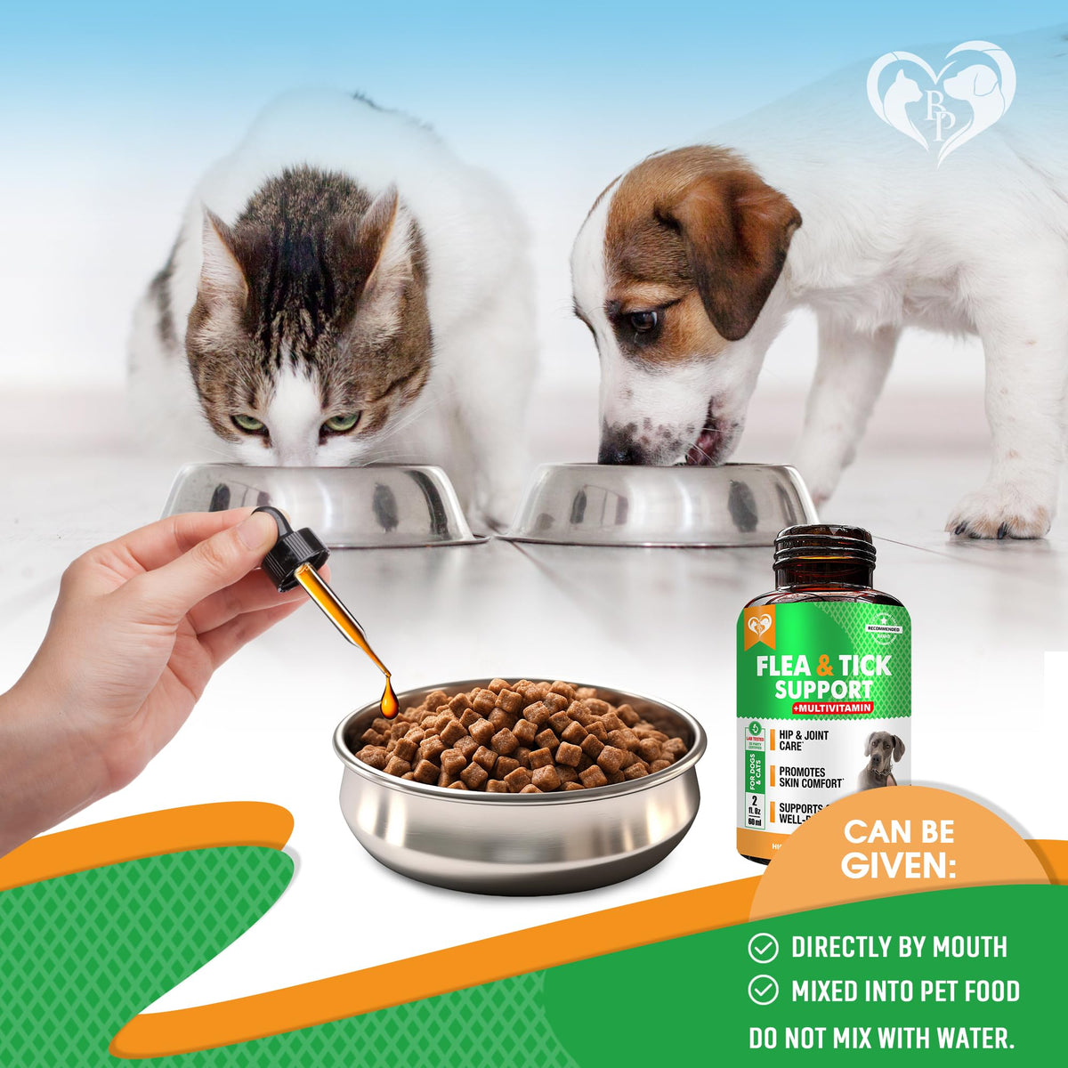 Natural Flea & Tick Prevention Drops for Dogs and Cats U101432