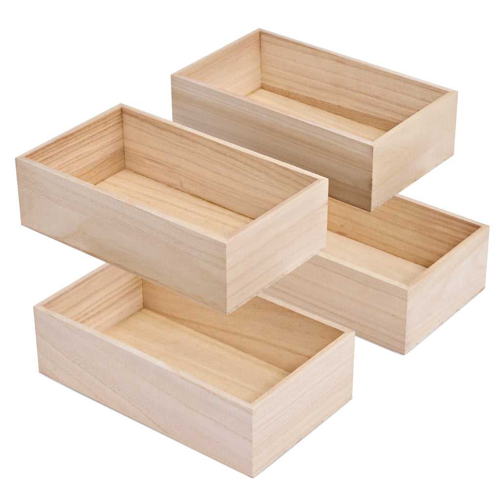 Unfinished Wooden Boxes 4 Pack B127