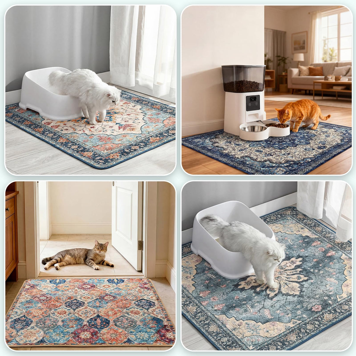 Cat Litter Mat 2 Pack, 18x28 Machine Washable Waterproof Non Slip G97111