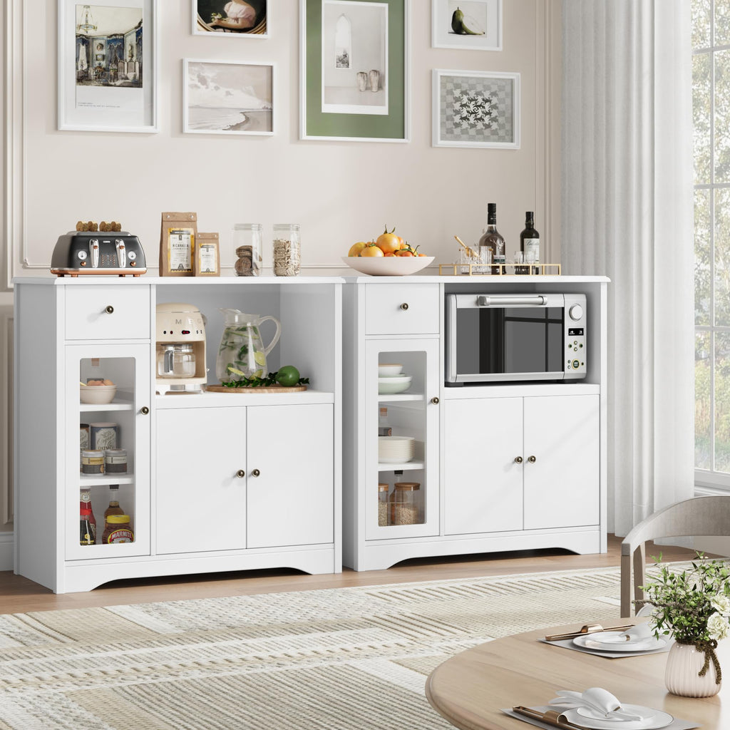 White Microwave Cabinet L910817