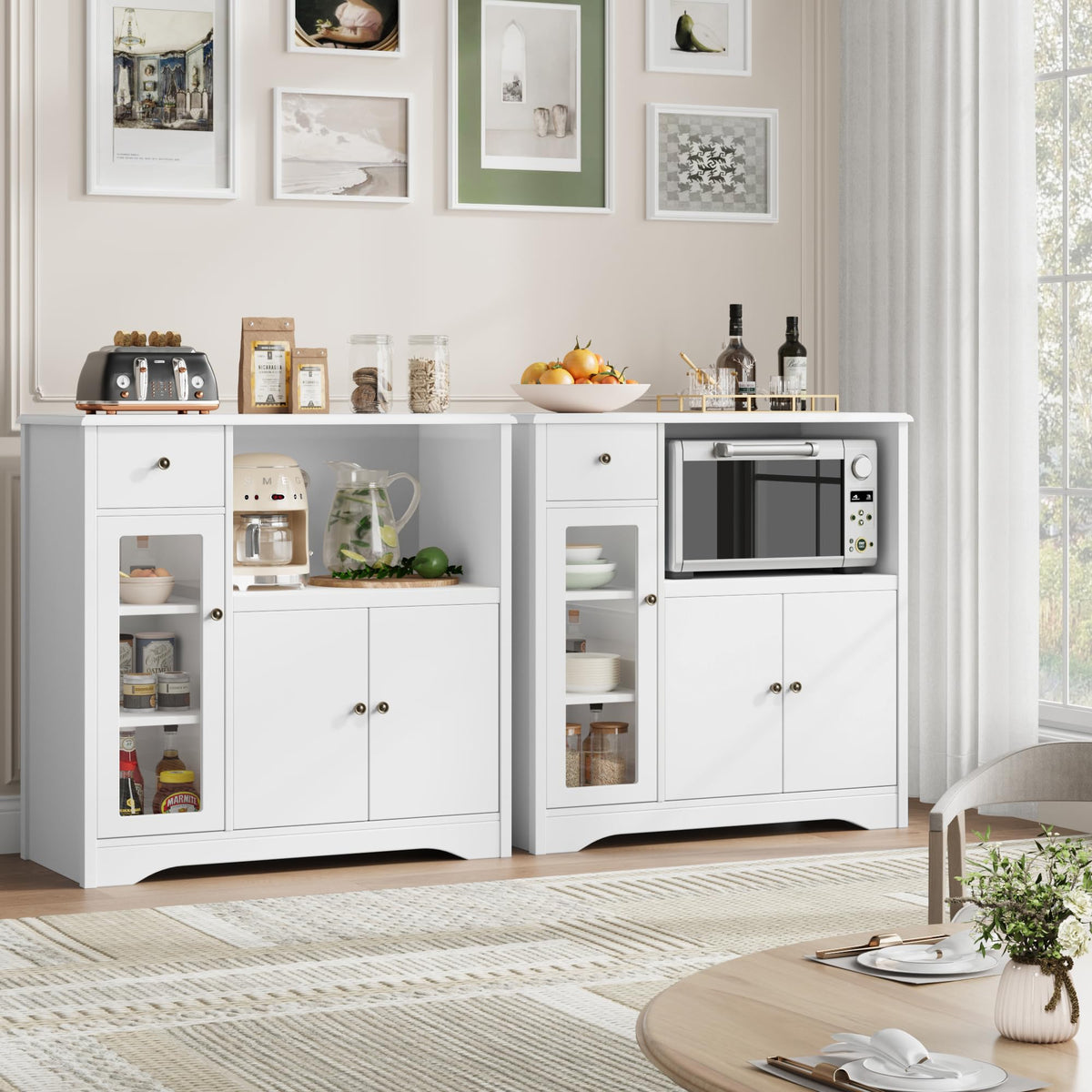 White Microwave Cabinet L910817