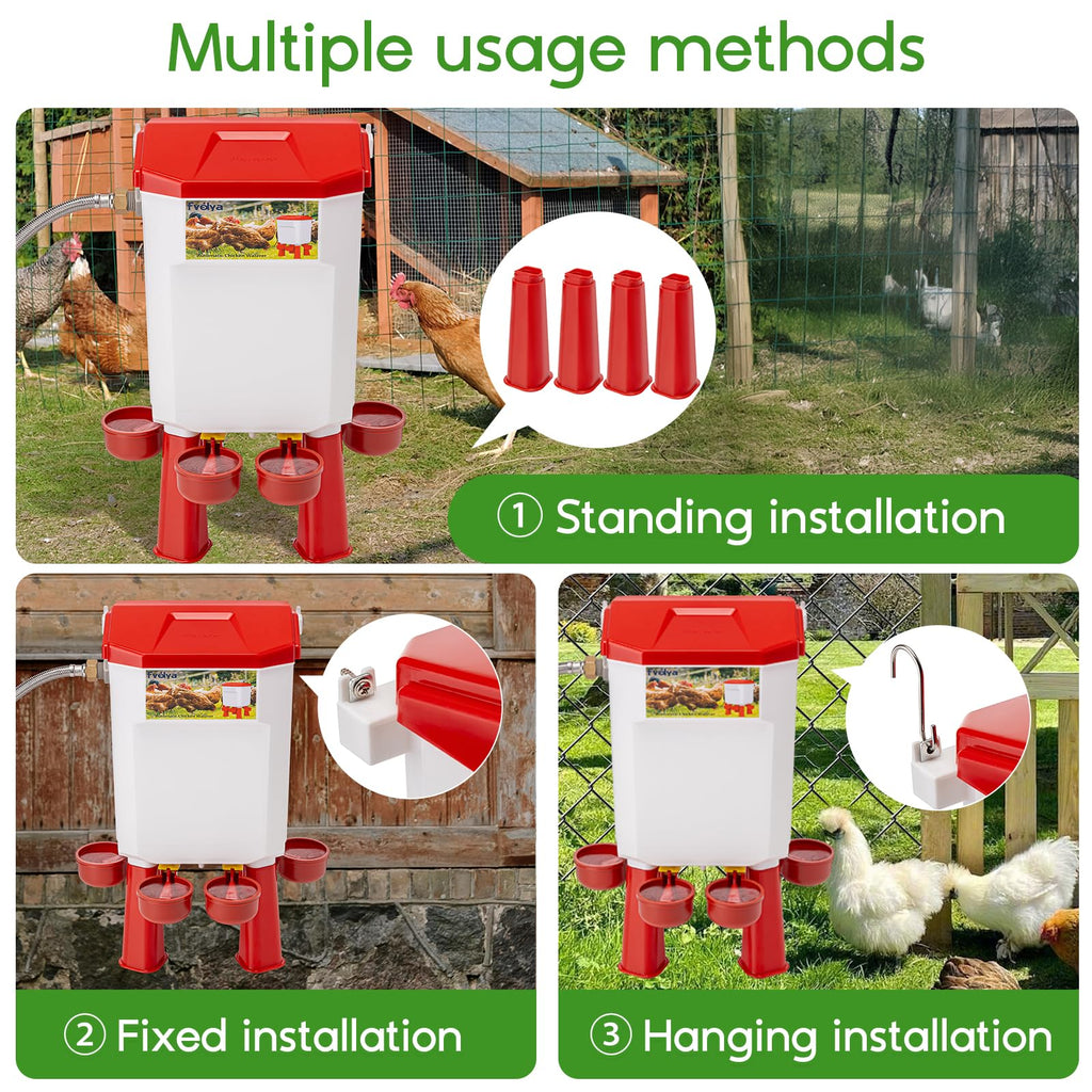 Automatic Chicken Waterer with Stainless Steel Hose E93021