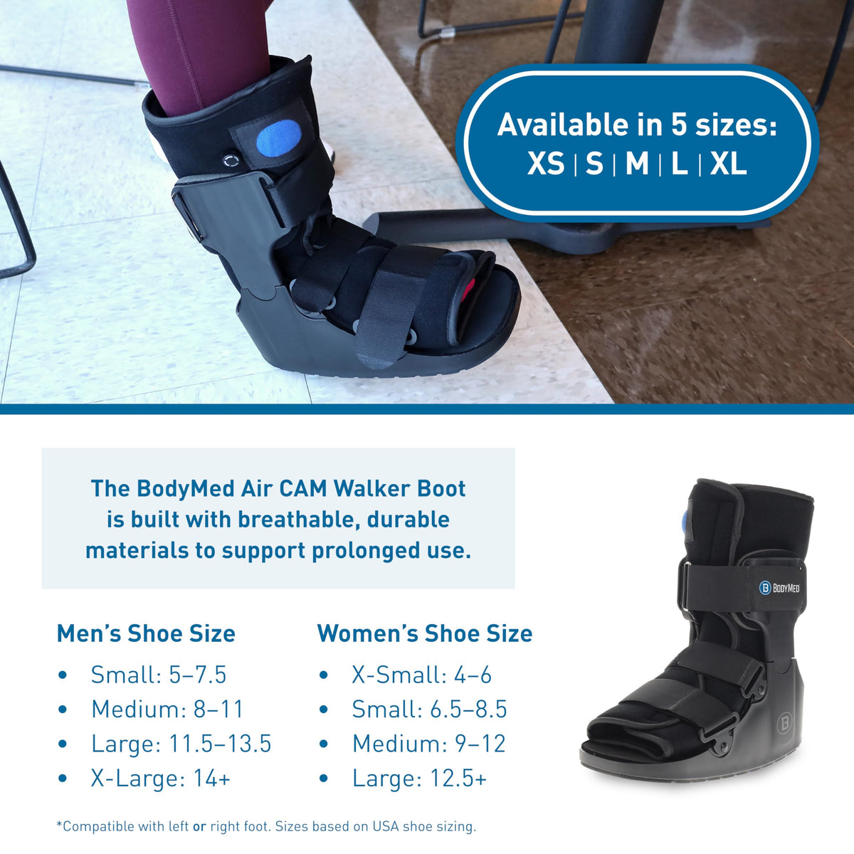 Medium 12.3" Tall Adjustable Walking Fracture Boot Q780