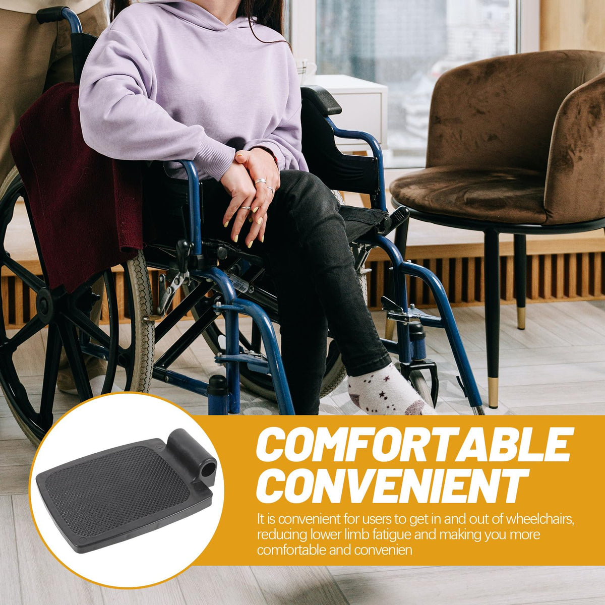 Wheelchair Footrest Pair Plastic Footplates R5676