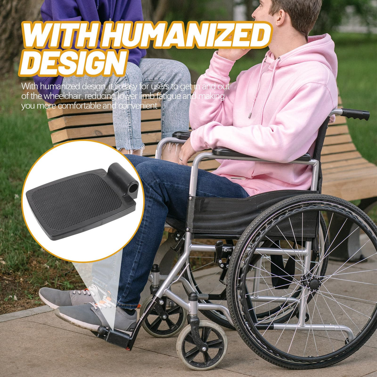 Wheelchair Footrest Pair Plastic Footplates R5676